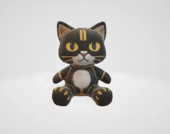 Cartoon Cat Character PlushToy Low-poly 3D model_0