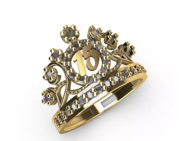 Anillo de 15 para dama-mujer -v- 3D print model