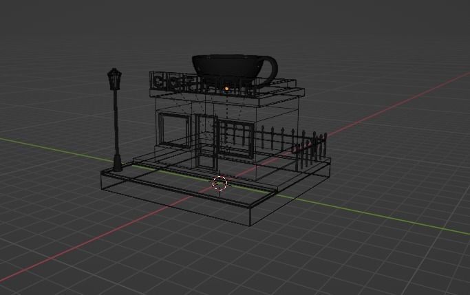 Coffee shop Free low-poly 3D model_5