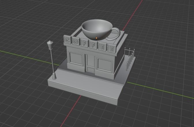 Coffee shop Free low-poly 3D model_1