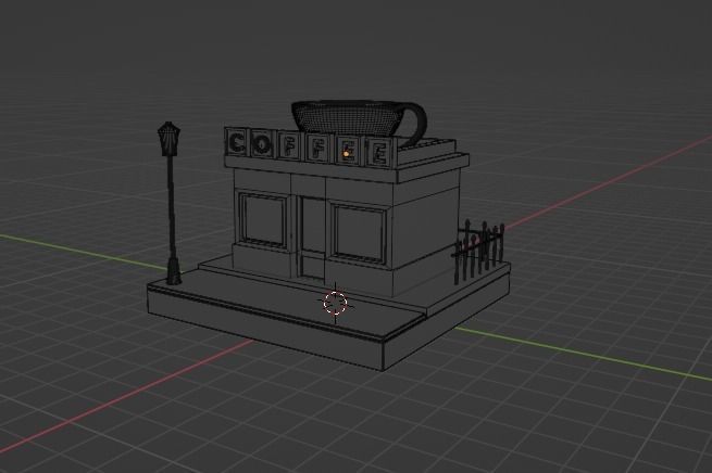 Coffee shop Free low-poly 3D model_2