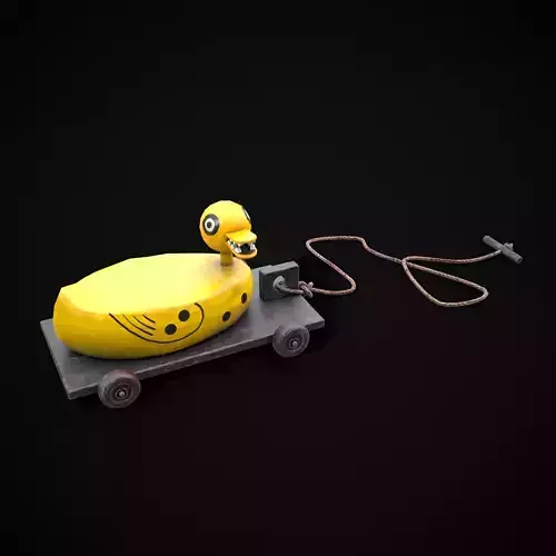 Haunting Duck Pull Along Low-poly 3D model