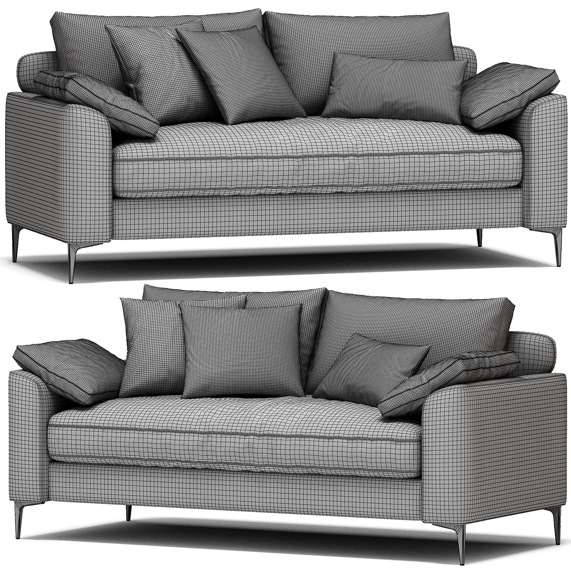 Santiago Pillow Arm Sofa 3D model_4