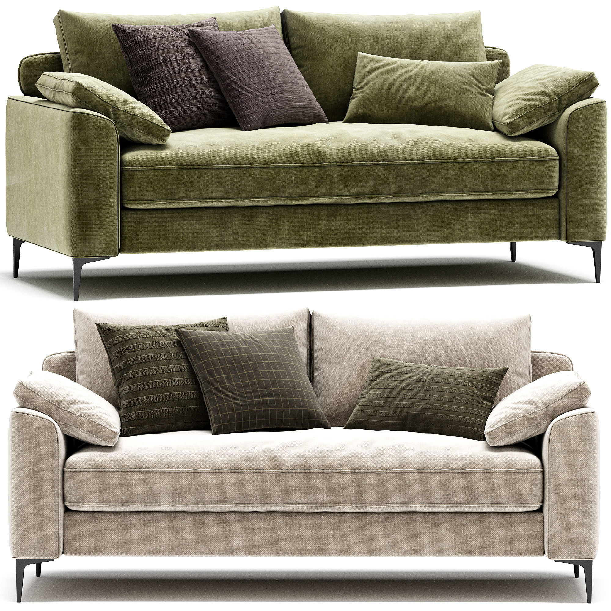 Santiago Pillow Arm Sofa 3D model_1