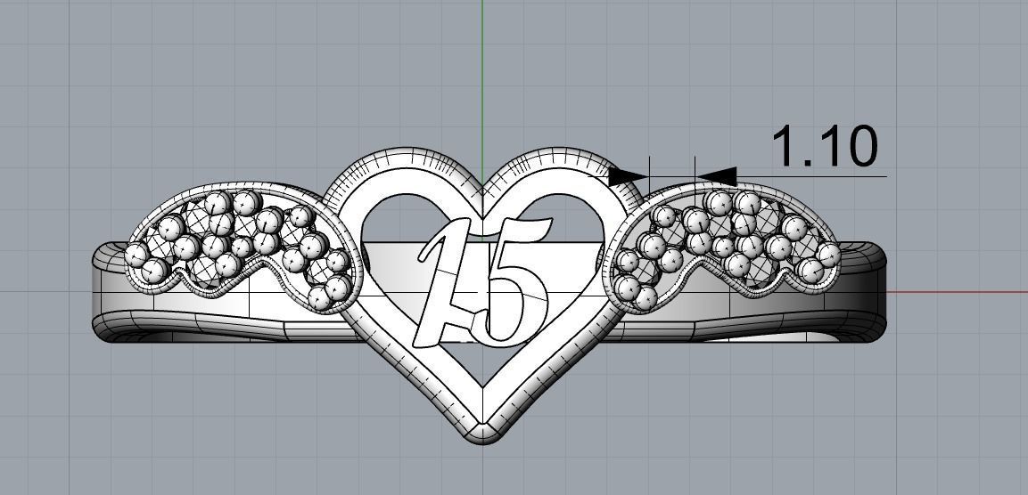 Anillo de 15 para dama-mujer -v- 3D print model_5