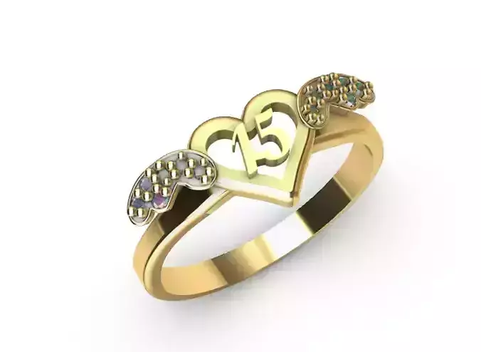 Anillo de 15 para dama-mujer -v- 3D print model