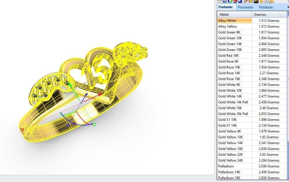 Anillo de 15 para dama-mujer -v- 3D print model_6