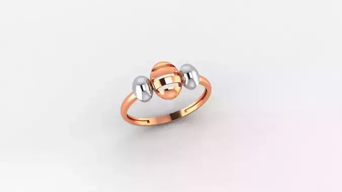Tri Balls Ultra light wt minimalist Plain Gold Ring 3dm stl 3D print model
