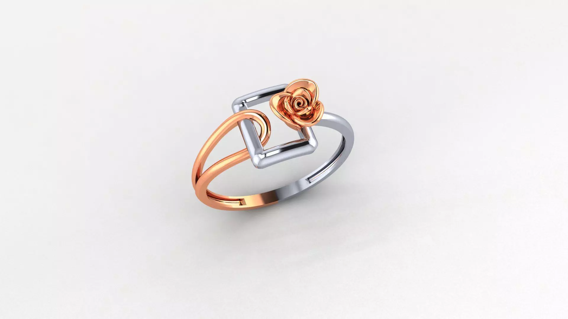 Flower Wire Ultra light wt minimalist Plain Gold Ring  3D print model_0