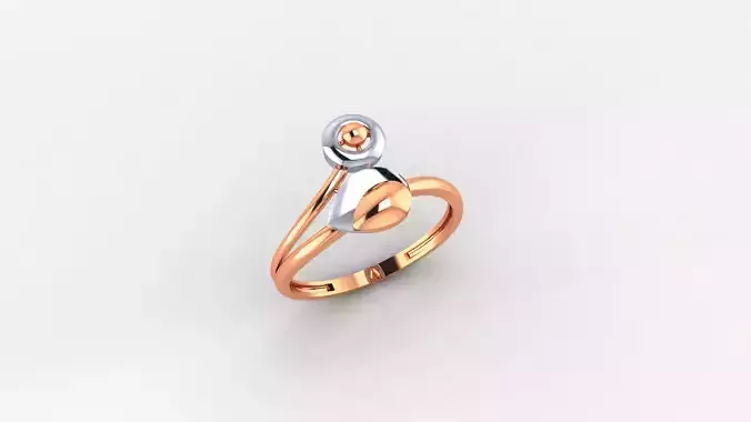 Leaf Ultra light wt minimalist Plain Gold Ring 3dm stl renders