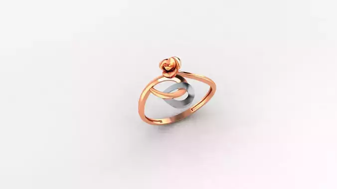 FLower on Wire Ultra light wt minimalist Plain Gold Ring 3D print model
