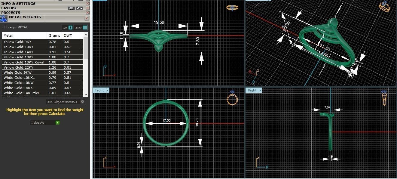 Ultra light wt minimalist Plain Gold Ring 3dm stl renders 3D print model_3