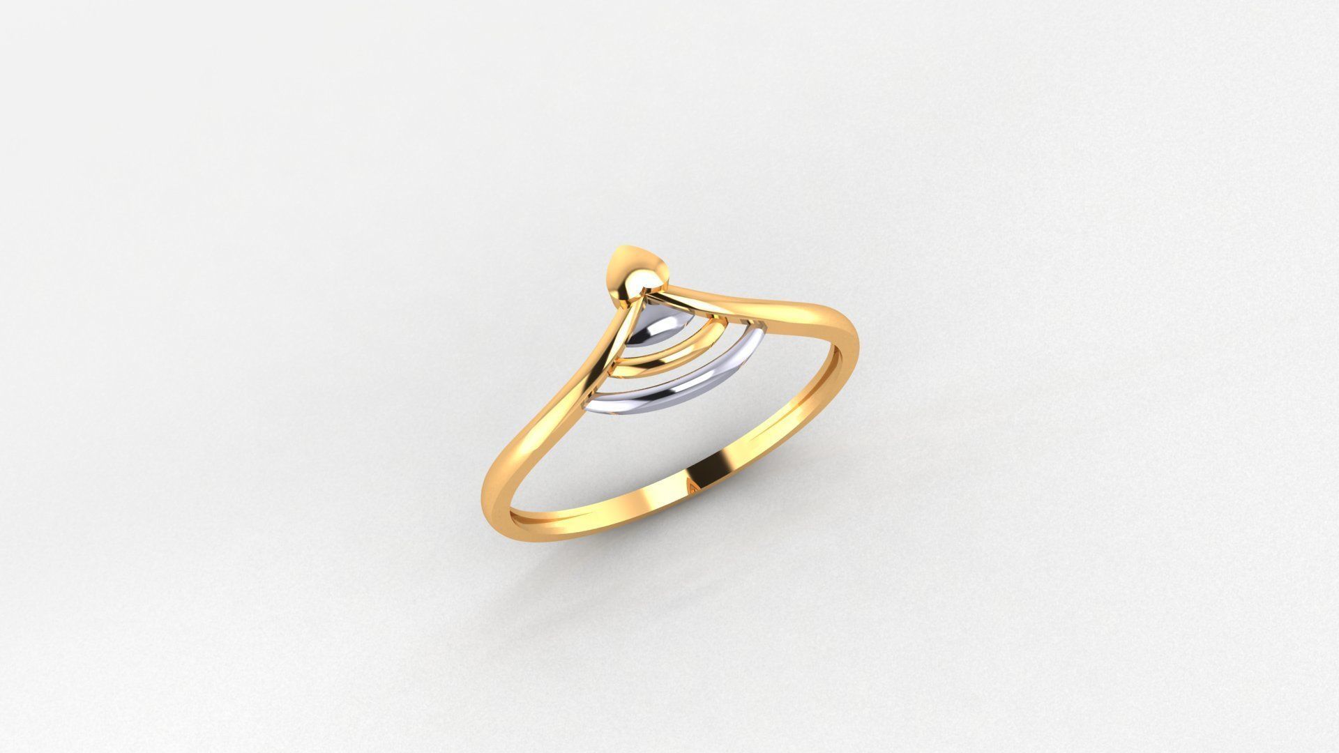 Ultra light wt minimalist Plain Gold Ring 3dm stl renders 3D print model_1