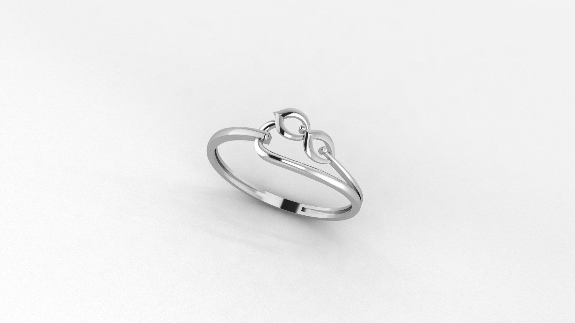 Infinity Flower Wire Mesh Ultra light wt Plain Gold Ring 3D print model_2