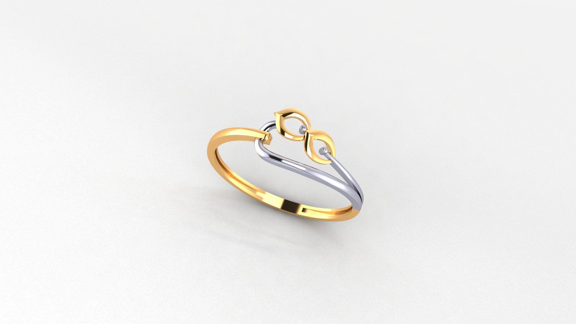 Infinity Flower Wire Mesh Ultra light wt Plain Gold Ring 3D print model_1