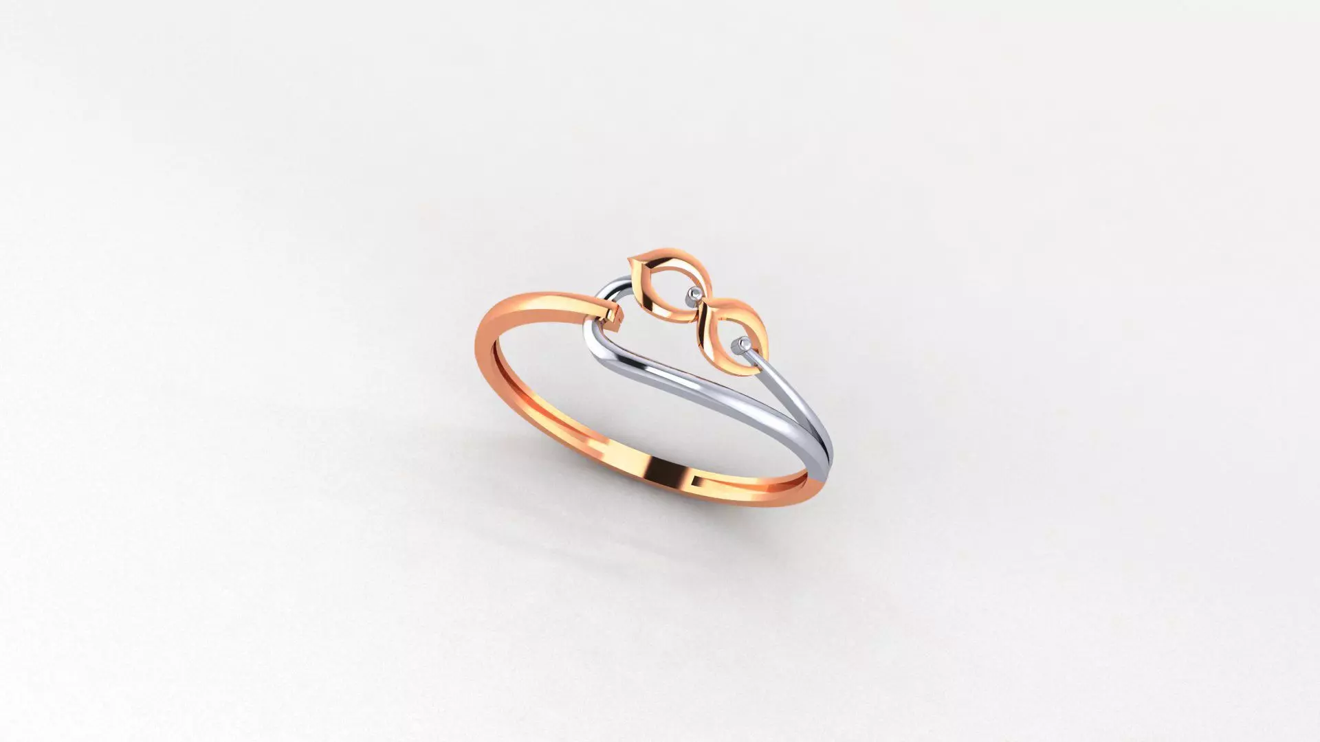 Infinity Flower Wire Mesh Ultra light wt Plain Gold Ring 3D print model_0