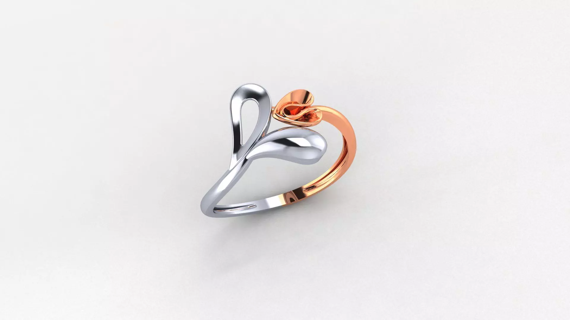 Heart Love Ultra light wt minimalist Plain Gold Ring  3D print model_0