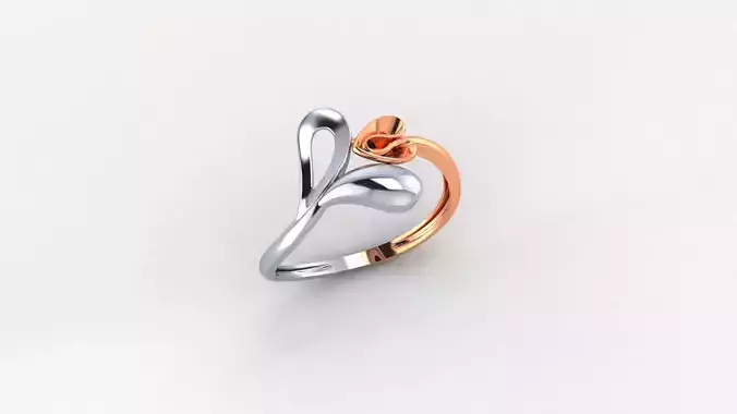 Heart Love Ultra light wt minimalist Plain Gold Ring  3D print model