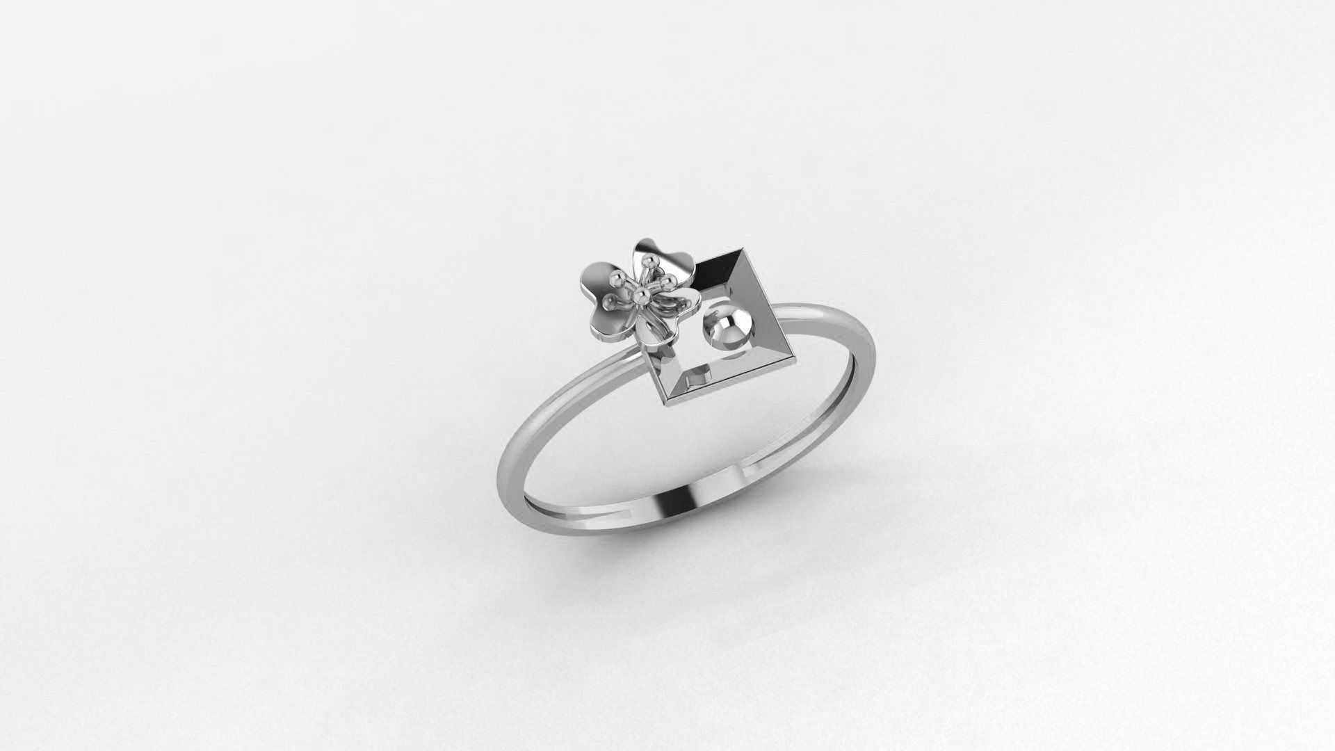 Blooming Flower Ultra light wt minimalist Plain Gold 3D print model_2