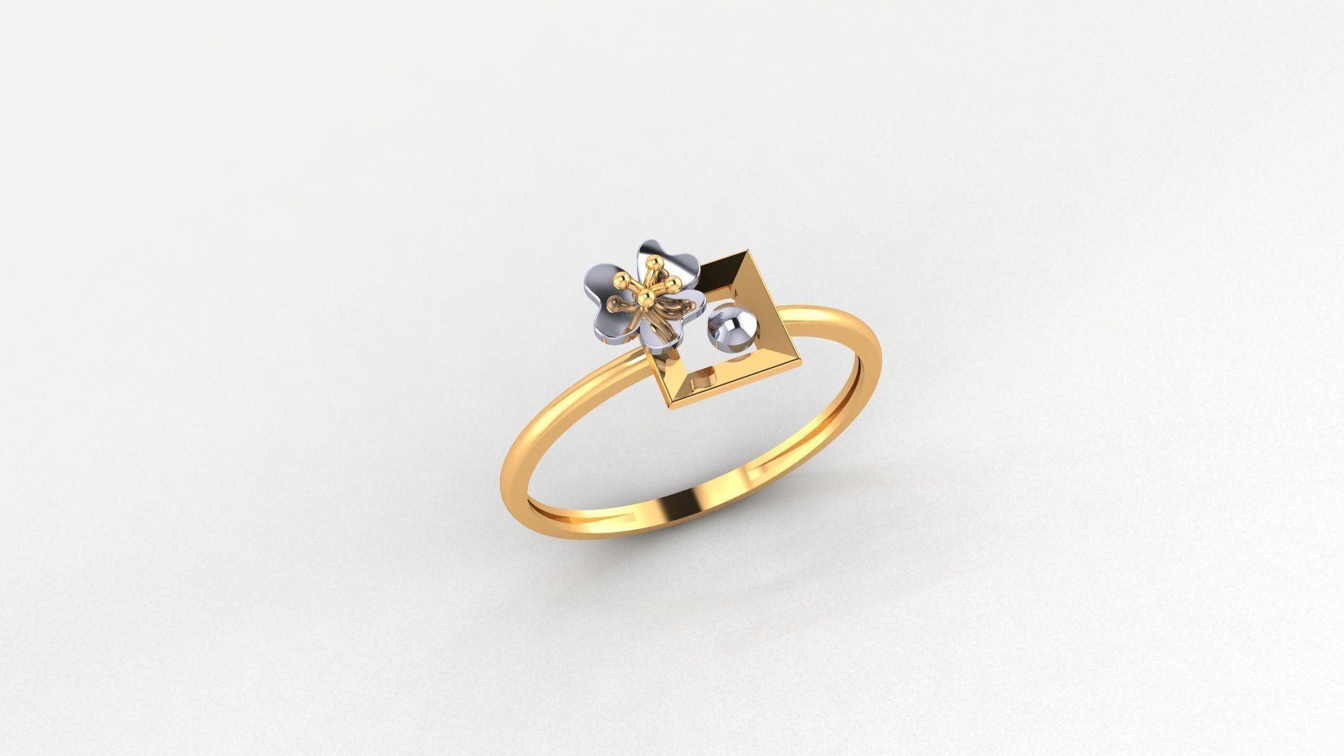 Blooming Flower Ultra light wt minimalist Plain Gold 3D print model_1