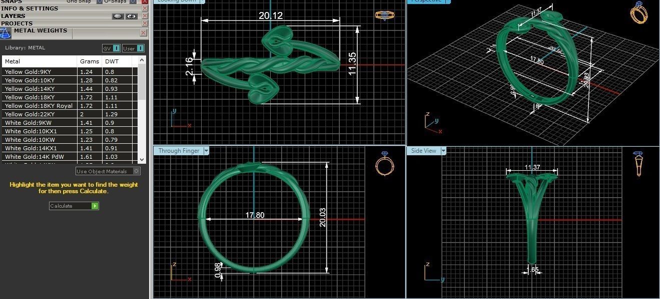 Heart Arrow Ultra light wt minimalist Plain Gold Ring 3dm 3D print model_3