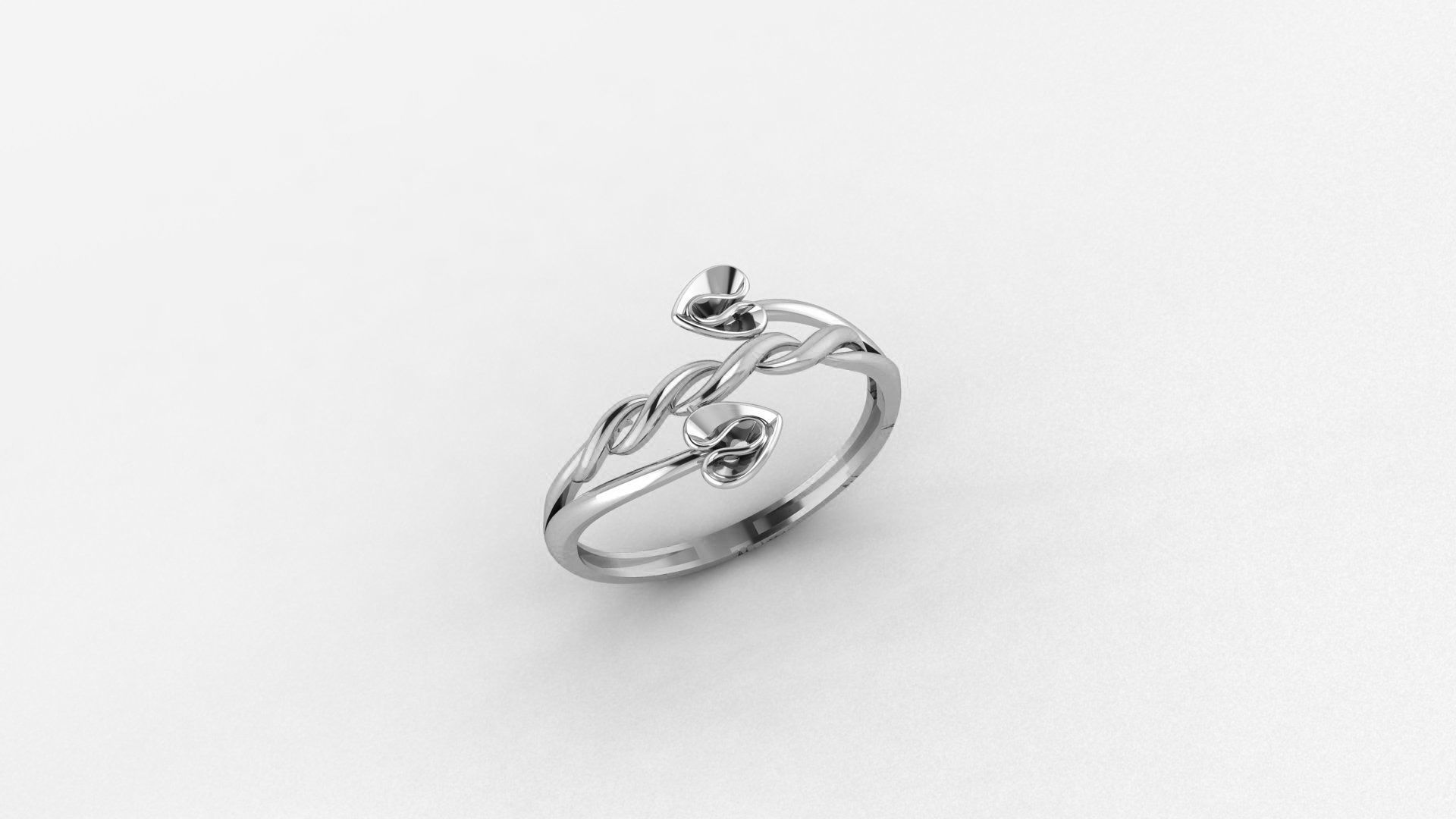 Heart Arrow Ultra light wt minimalist Plain Gold Ring 3dm 3D print model_2