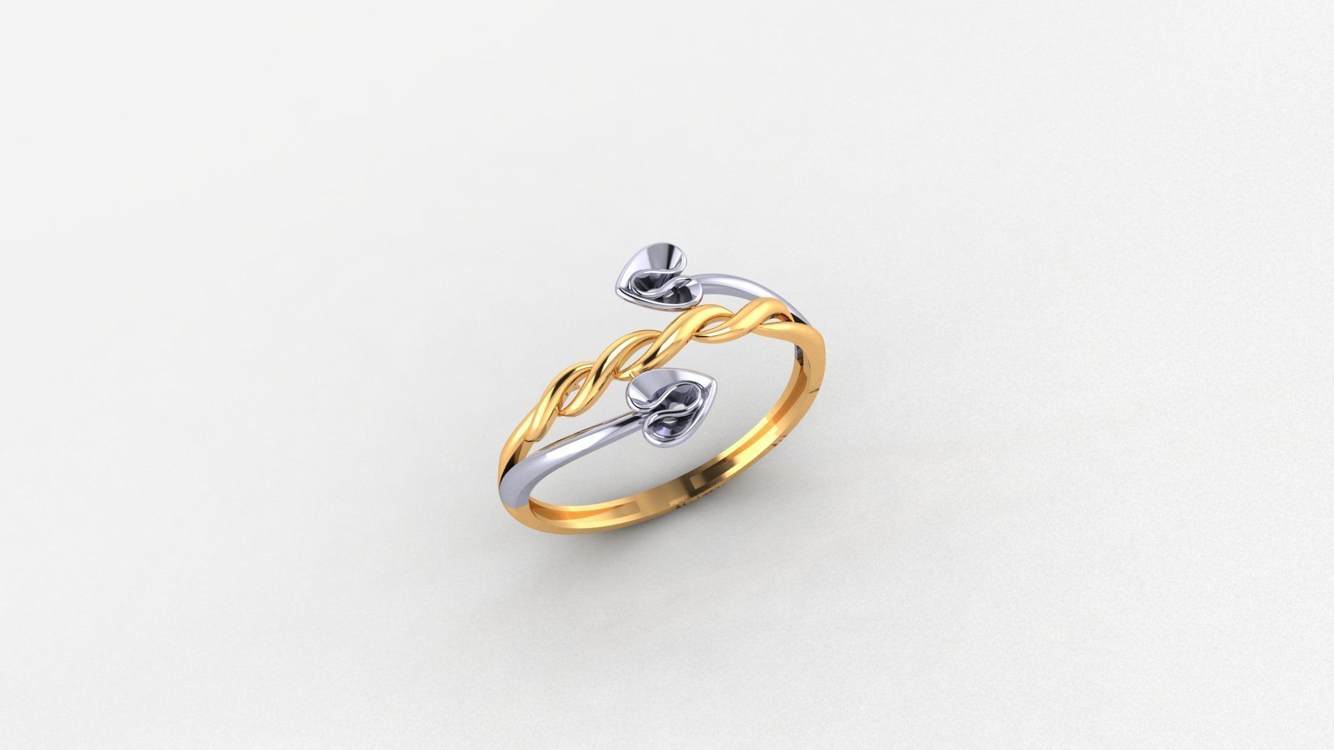 Heart Arrow Ultra light wt minimalist Plain Gold Ring 3dm 3D print model_1