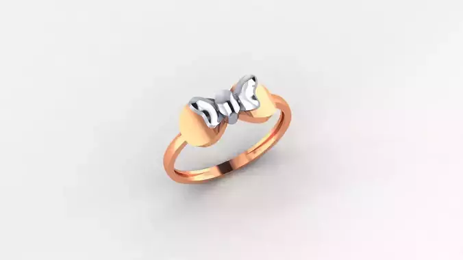 Bow Tie Ultra light wt minimalist Plain Gold Ring 3dm 3D print model