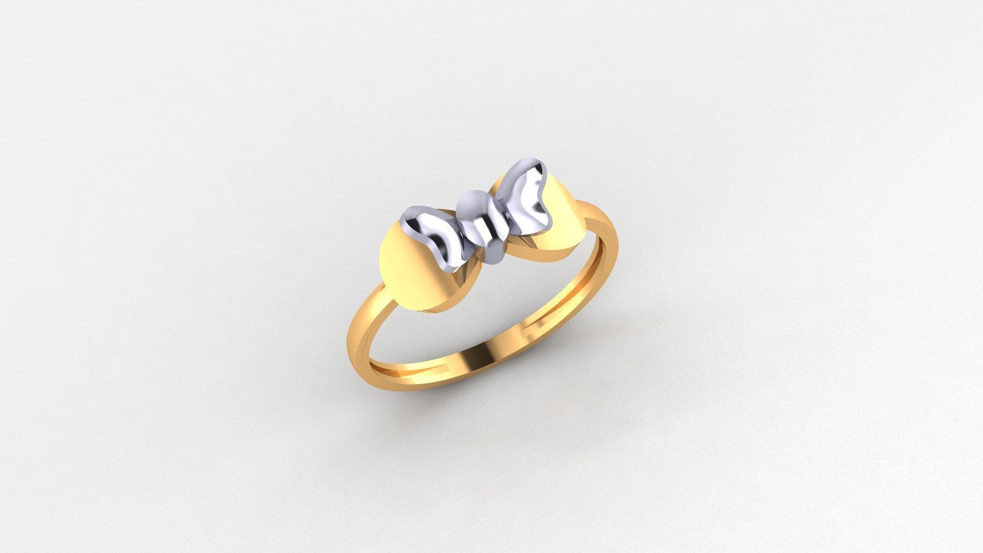 Bow Tie Ultra light wt minimalist Plain Gold Ring 3dm 3D print model_1