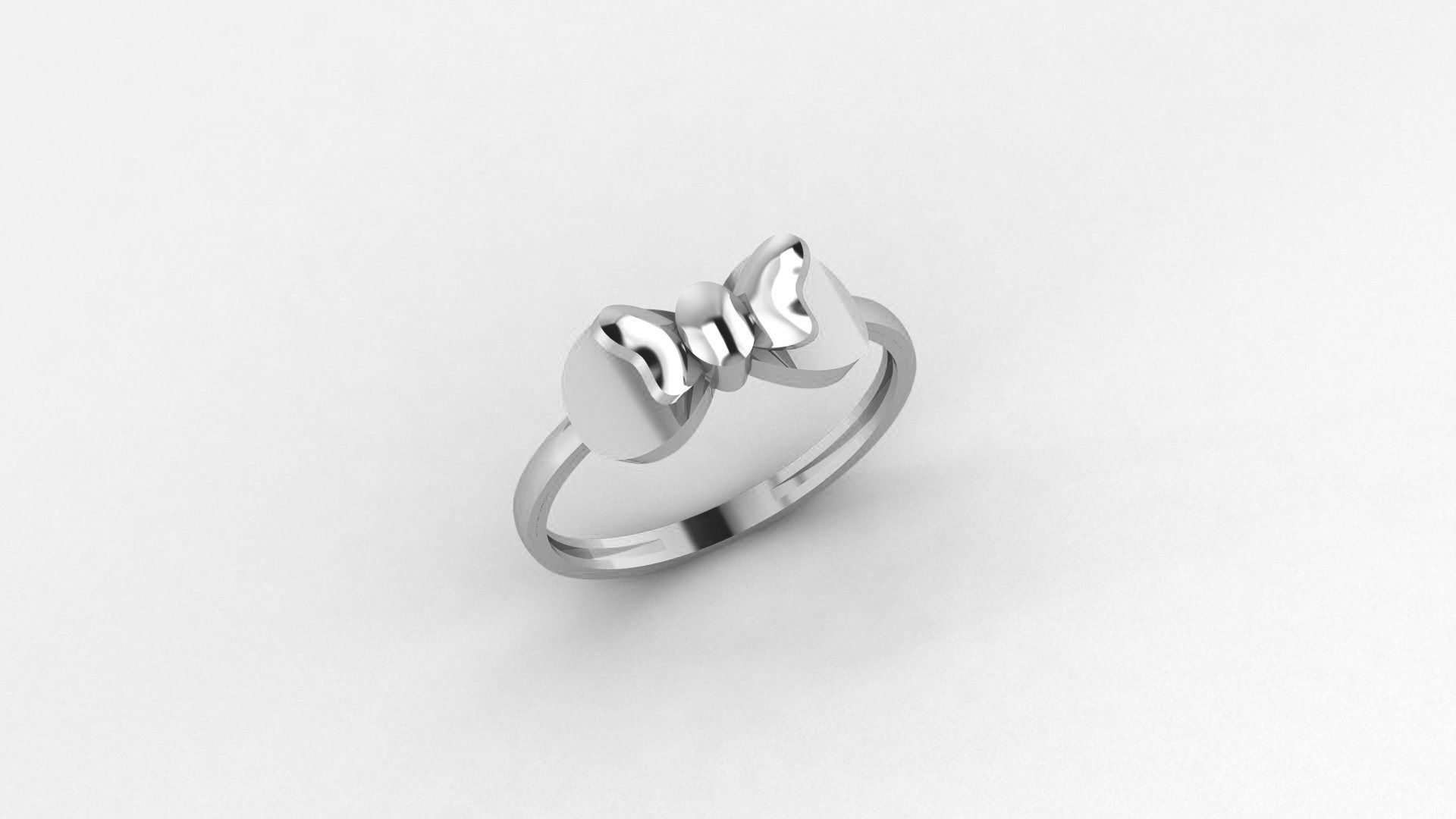 Bow Tie Ultra light wt minimalist Plain Gold Ring 3dm 3D print model_2