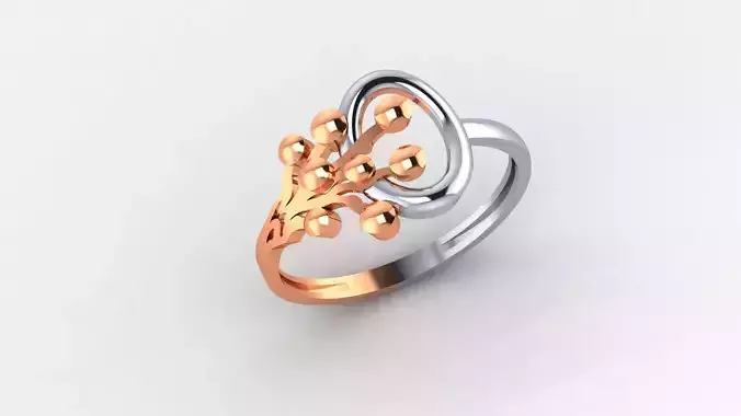Flower Ultra light wt minimalist Plain Gold Ring 3dm stl