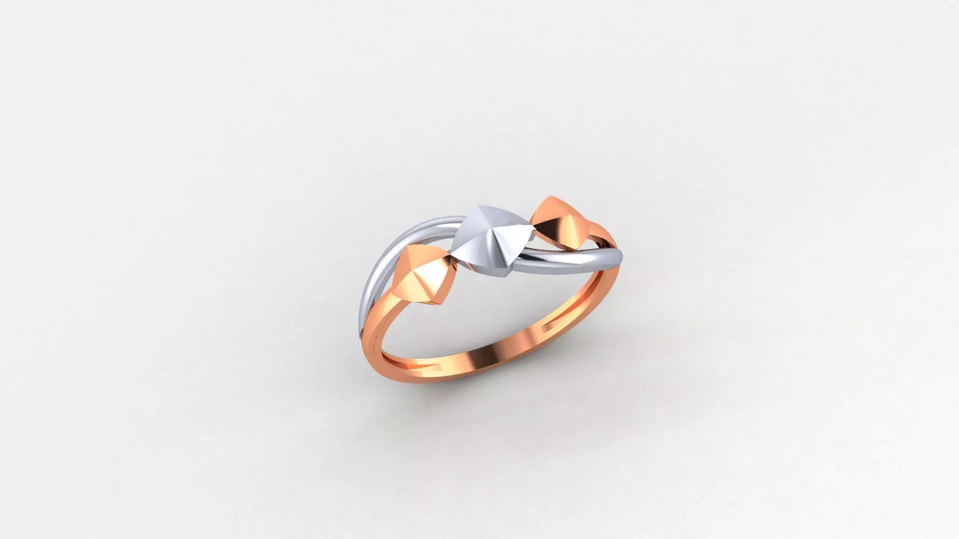 Cube Ultra light wt minimalist Plain Gold Ring 3dm stl renders 3D print model