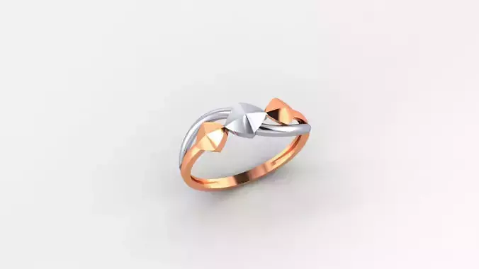 Cube Ultra light wt minimalist Plain Gold Ring 3dm stl renders