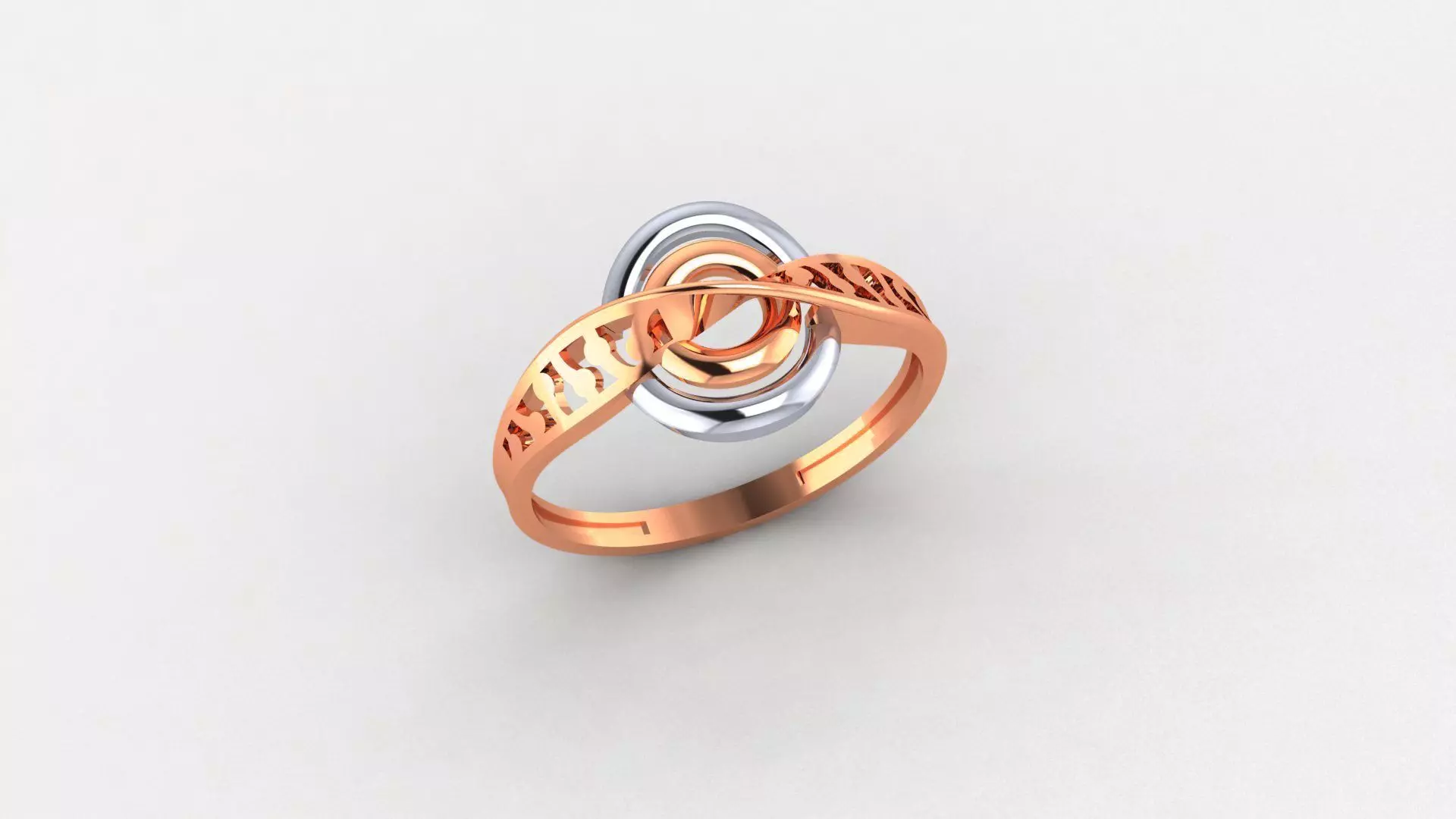 Spiral Belt Ultra light wt minimalist Plain Gold Ring 3D print model_0