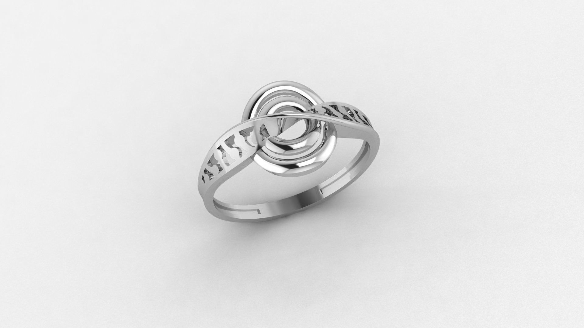 Spiral Belt Ultra light wt minimalist Plain Gold Ring 3D print model_2