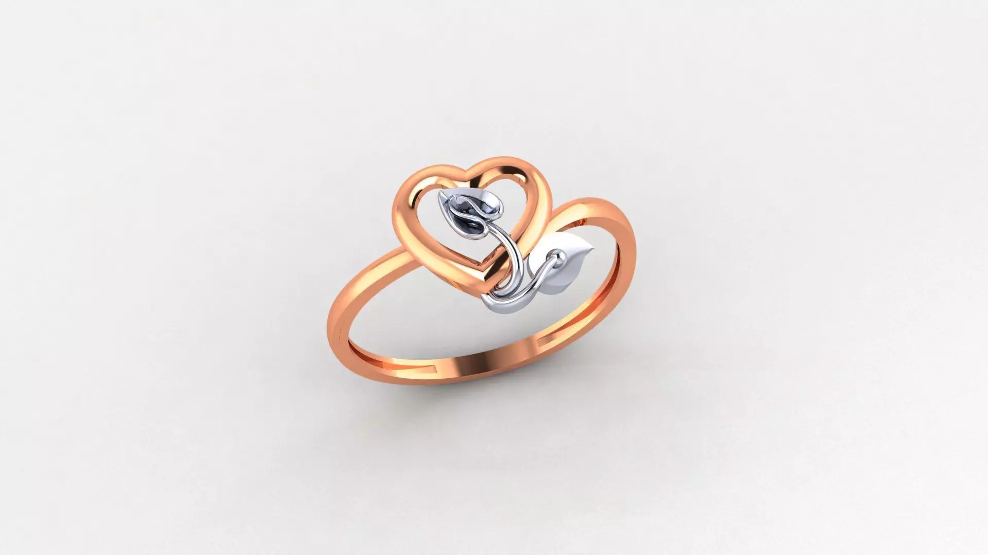 Heart Love Valentine Nature Ultra light wt Plain Gold Ring 3D print model_0