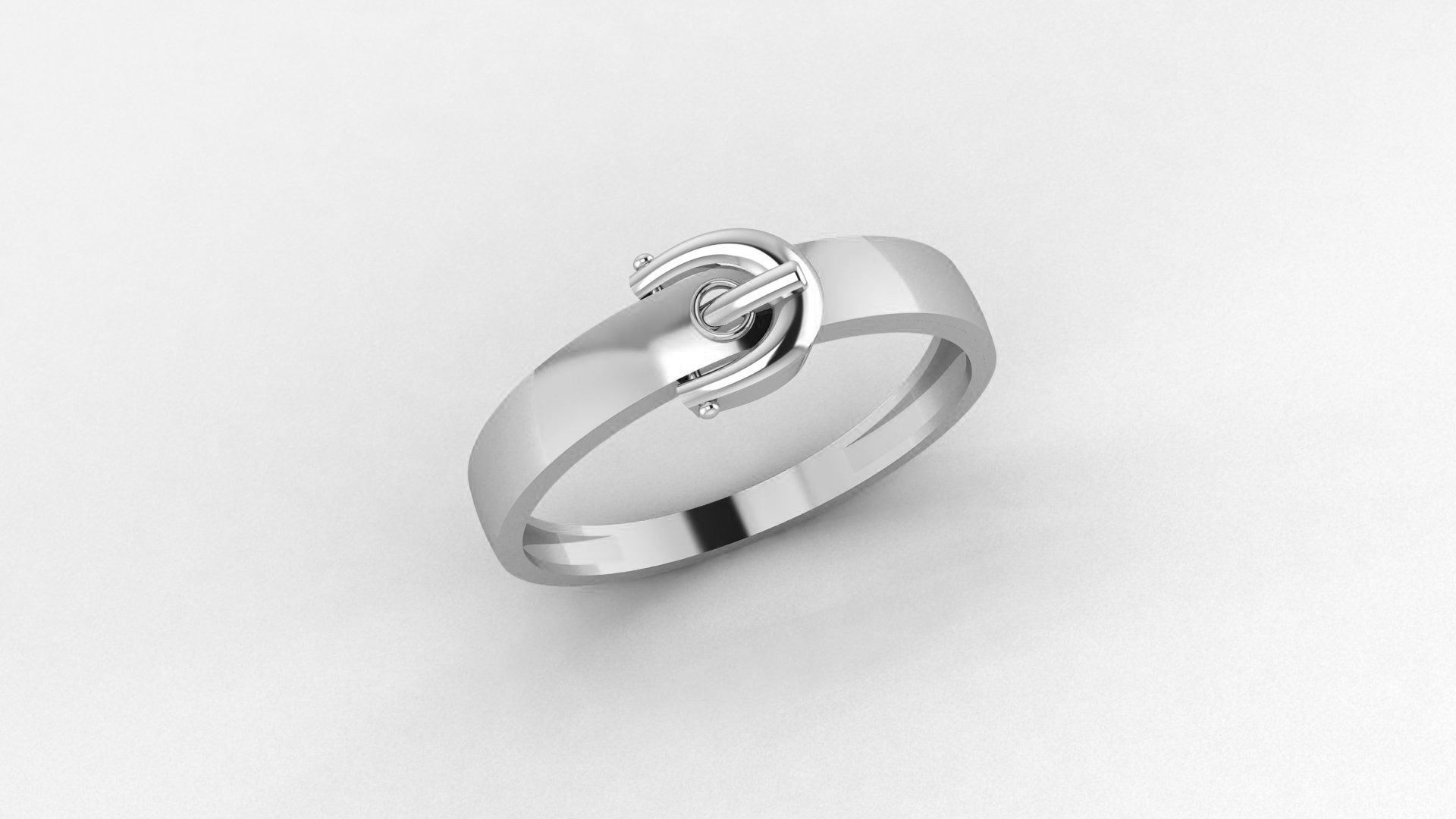 Belt Buckle Ultra light wt minimalist Plain Gold Ring 3dm 3D print model_2