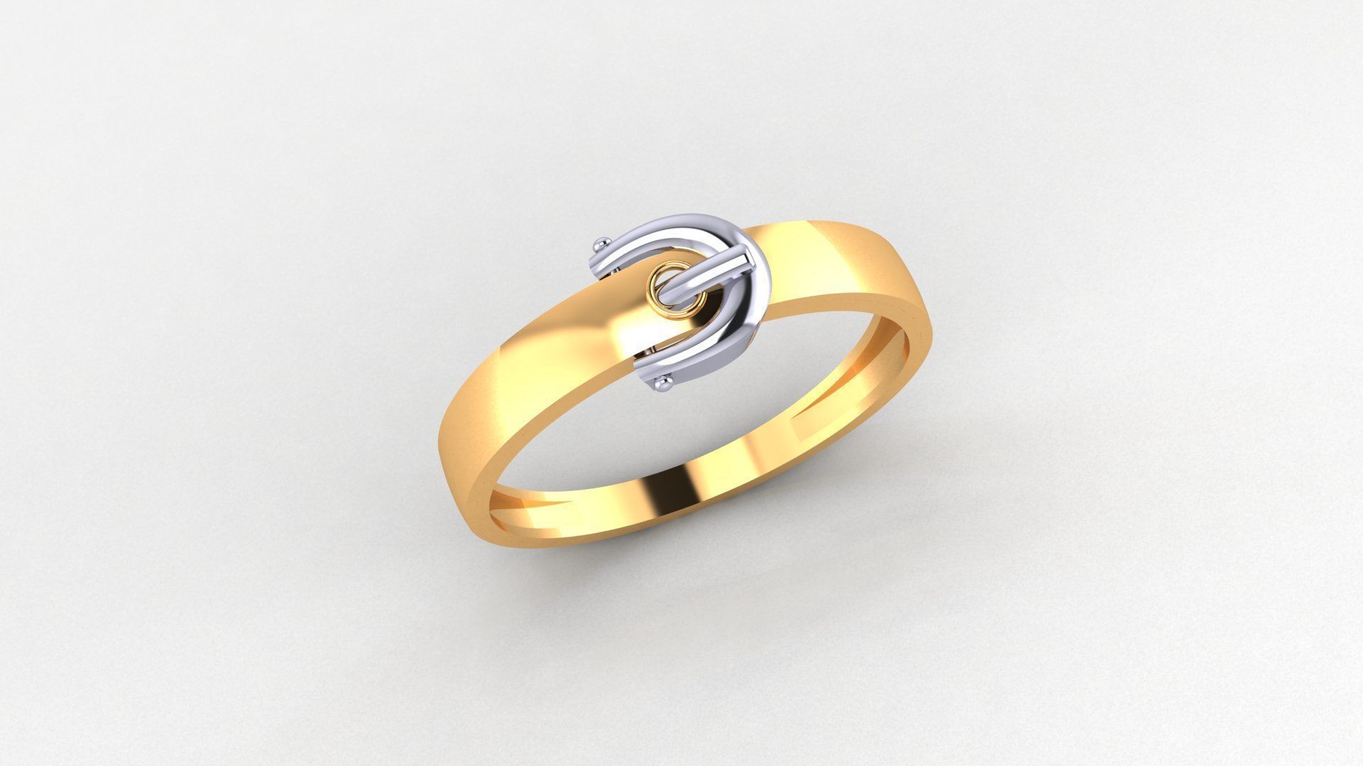 Belt Buckle Ultra light wt minimalist Plain Gold Ring 3dm 3D print model_1