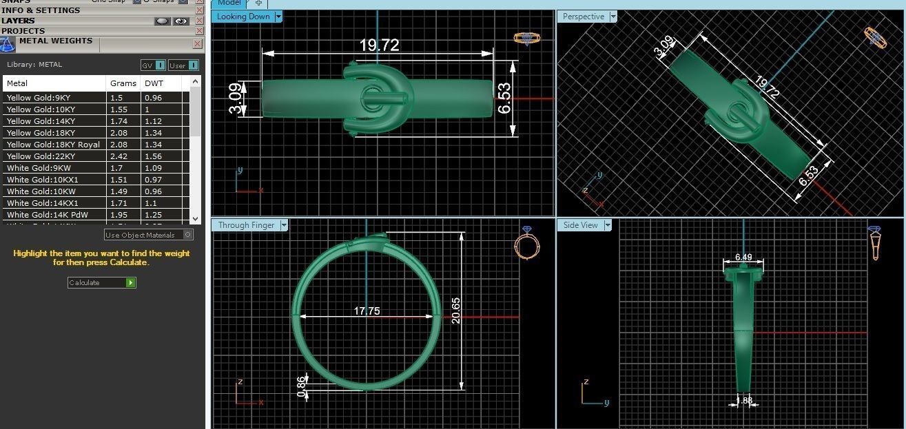 Belt Buckle Ultra light wt minimalist Plain Gold Ring 3dm 3D print model_3