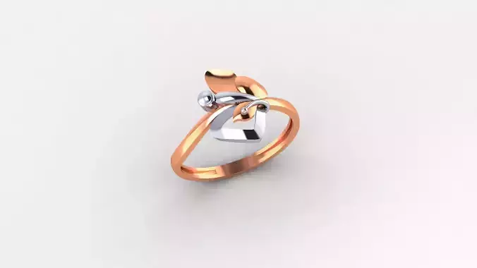 Butterfly Nature Ultra light wt minimalist Plain Gold Ring 3D print model