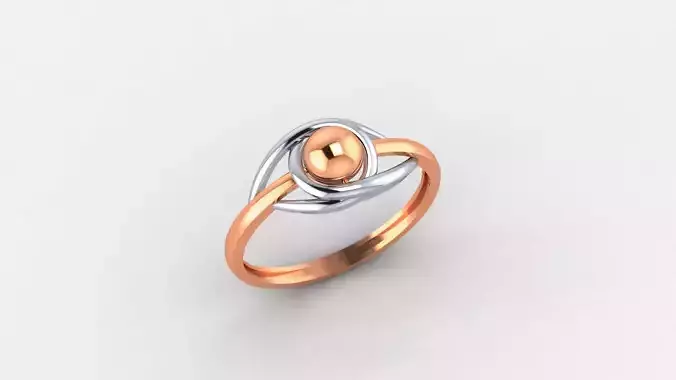 Eye Ball Ultra light wt minimalist Plain Gold Ring