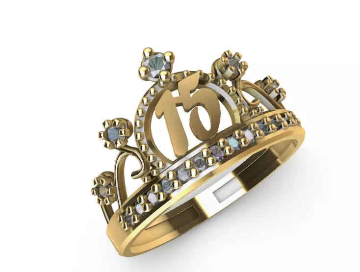 Anillo de 15 para dama-mujer -v- 3D print model