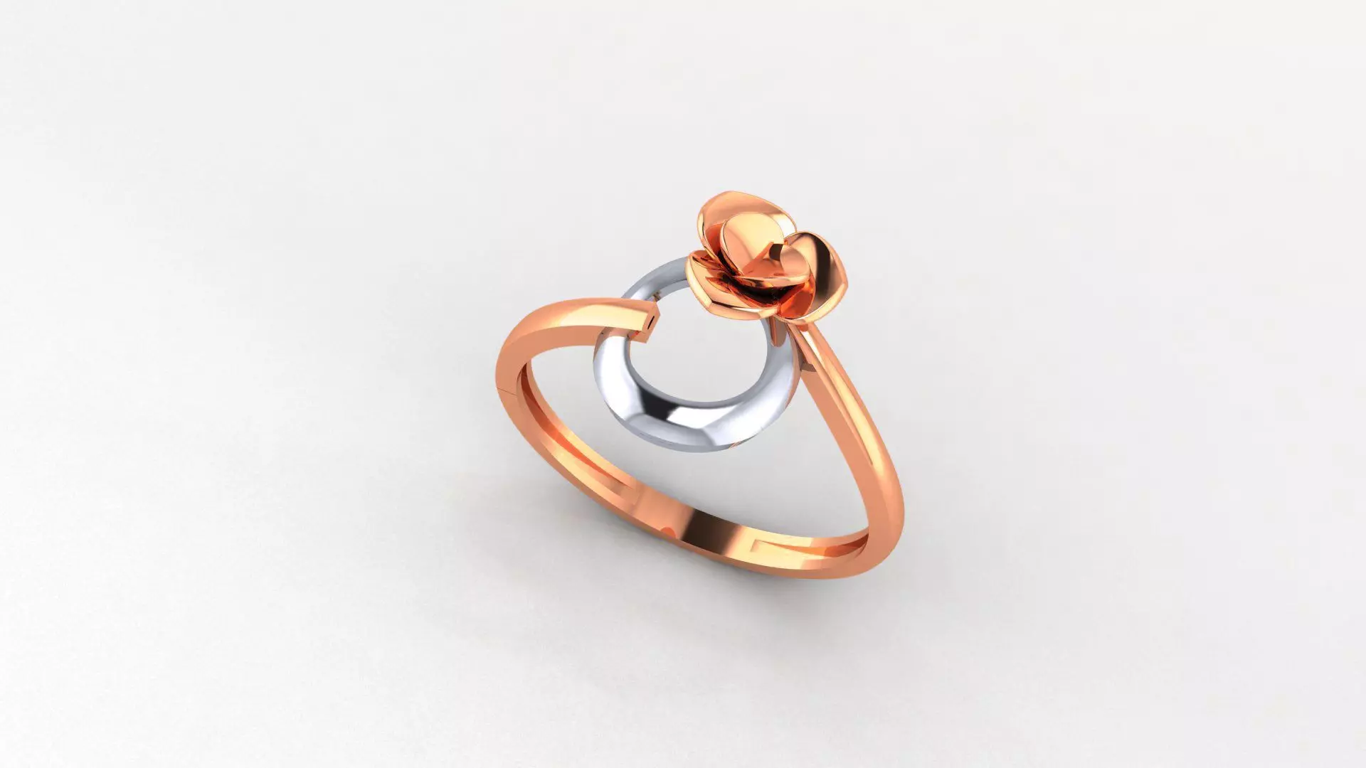 Blooming Flower Ultra light wt minimalist Plain Gold Ring 3D print model_0