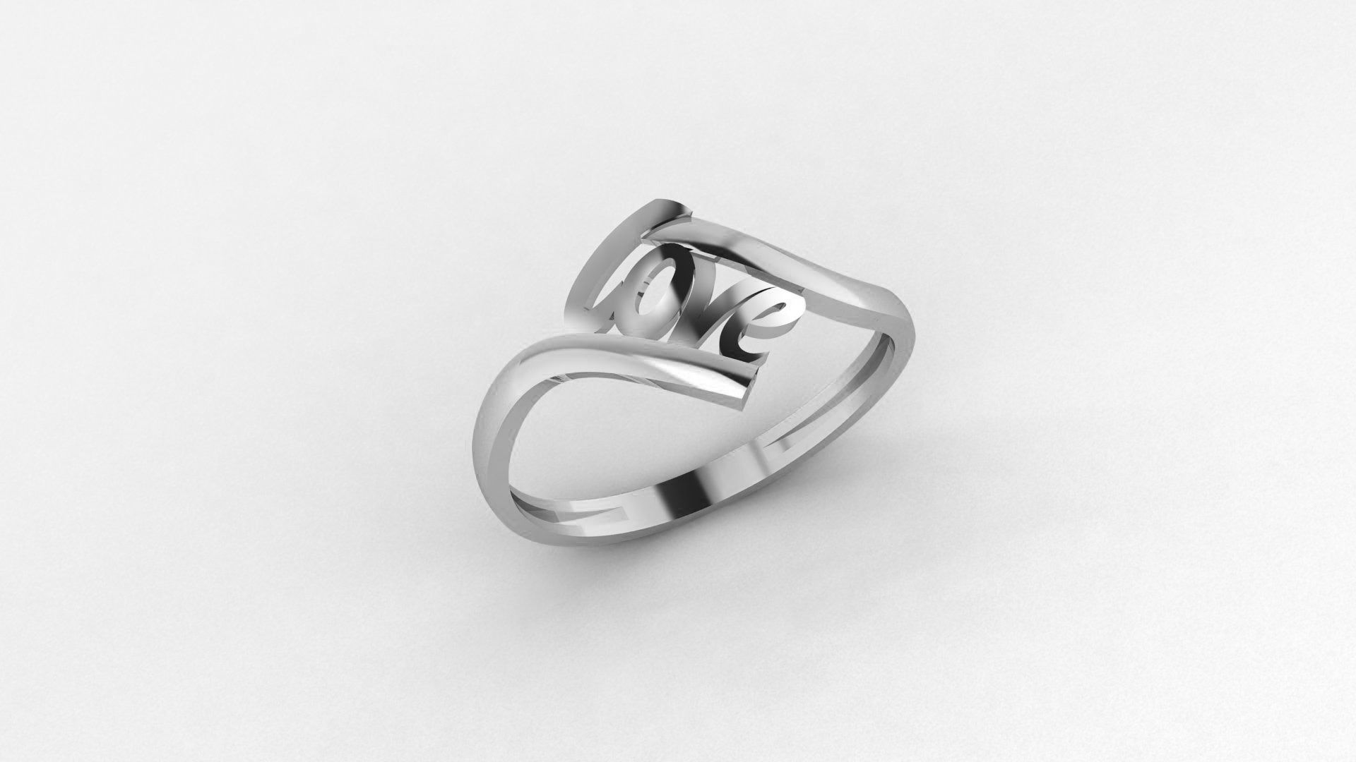 Love Ultra light wt minimalist Plain Gold Ring 3dm stl renders 3D print model_2