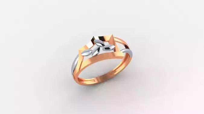 Leaves Ultra light wt minimalist Plain Gold Ring 3dm stl
