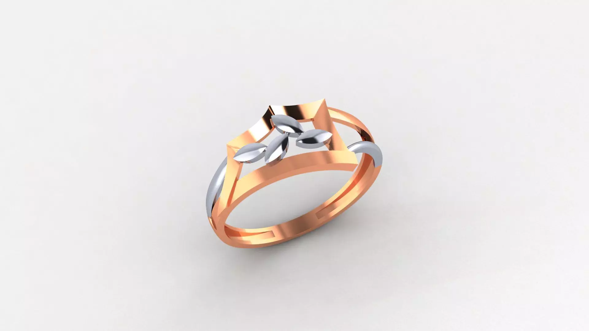 Leaves Ultra light wt minimalist Plain Gold Ring 3dm stl 3D print model_0