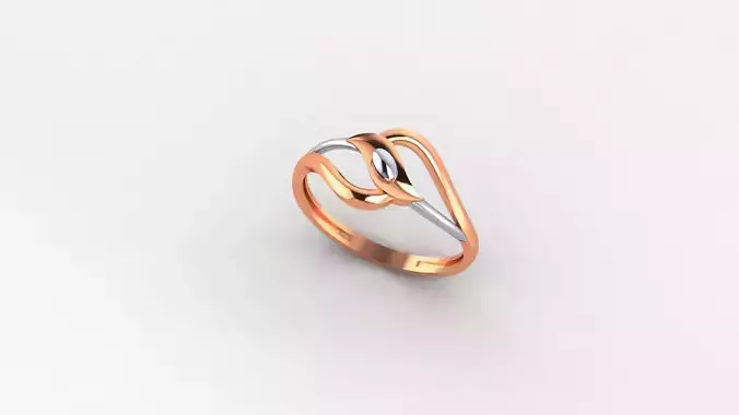 Wave Line Ultra light wt minimalist Plain Gold Ring 3dm stl