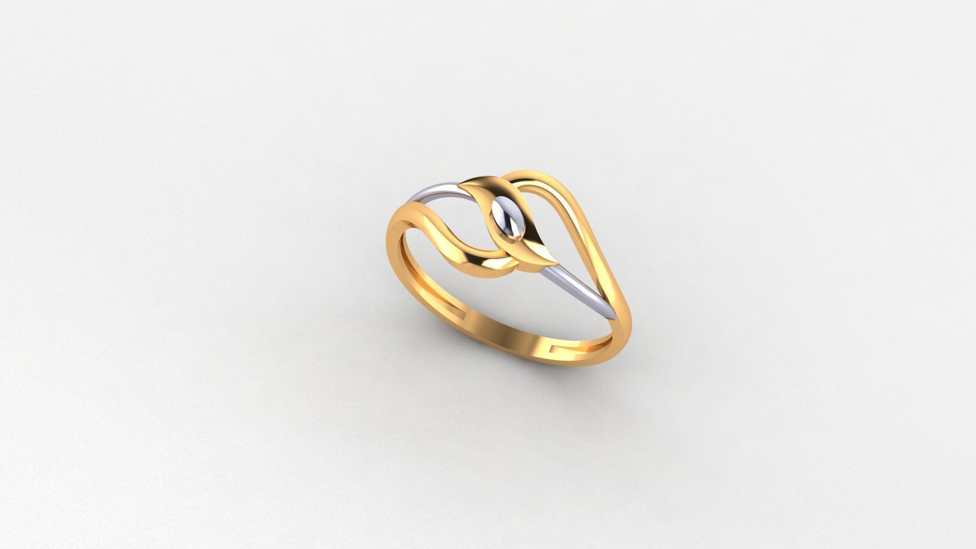Wave Line Ultra light wt minimalist Plain Gold Ring 3dm stl 3D print model_1