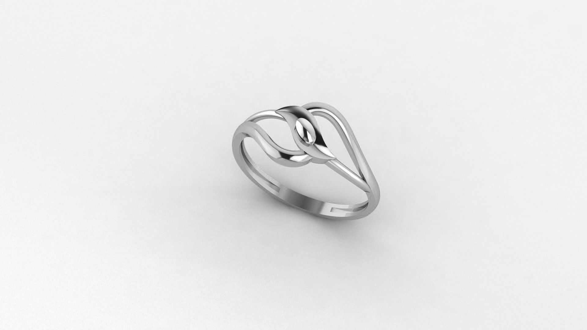 Wave Line Ultra light wt minimalist Plain Gold Ring 3dm stl 3D print model_2