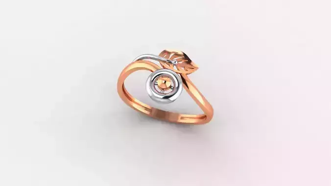 Leaf Ultra light wt minimalist Plain Gold Ring 3dm stl renders